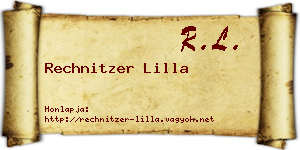 Rechnitzer Lilla névjegykártya